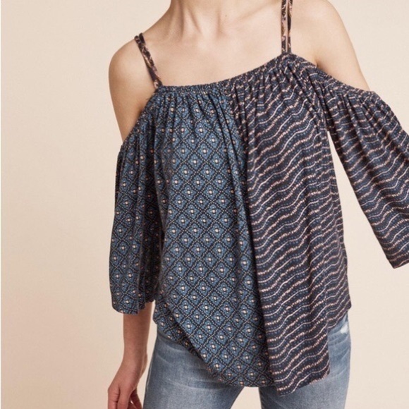 Anthropologie Deletta Reeve Cold Shoulder Top - Picture 1 of 6
